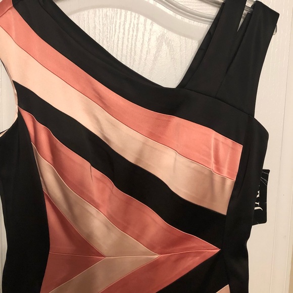 Colorblocked Satin Cocktail/Party Dress by Jax. - Picture 2 of 9